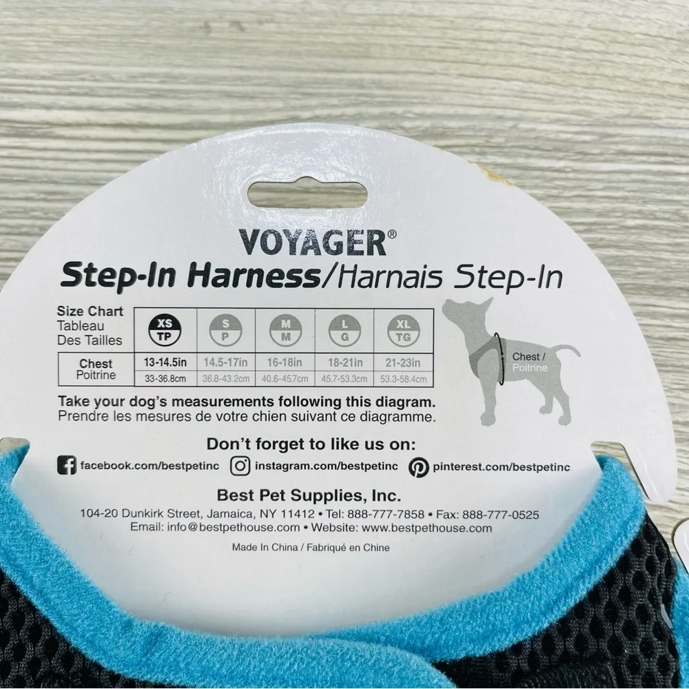 Voyager Step-In Air Dog Harness - All Weather Mesh Blue XS Size For Small Dogs
